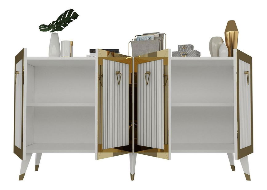 Skříňka Vopula (bílá + zlatá)