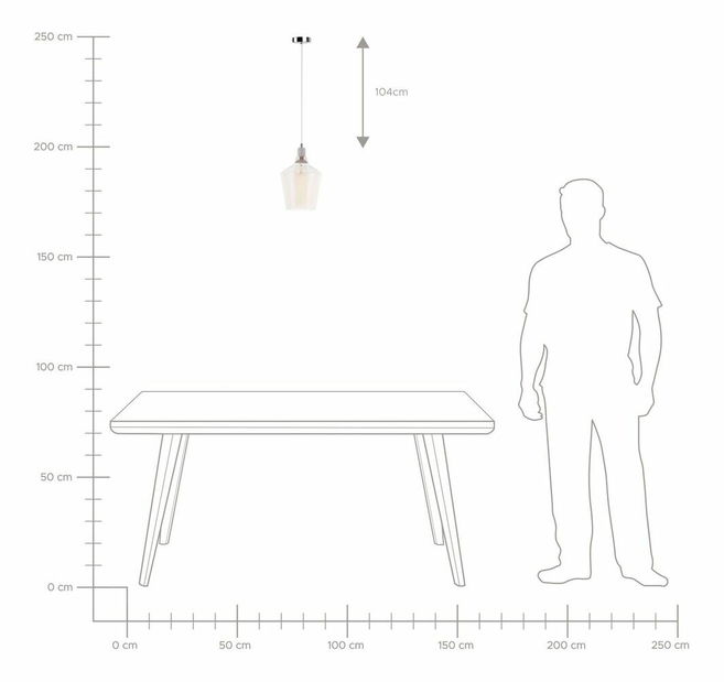 Závěsná lampa Sarida (průhledná)