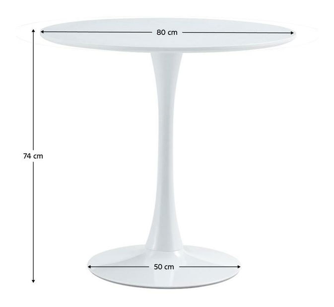 Jídelní stůl Roventona 2 (bílá matná) (pro 2 osoby)