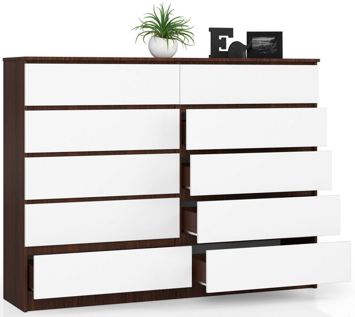 Komoda Koa II (wenge + bílá)