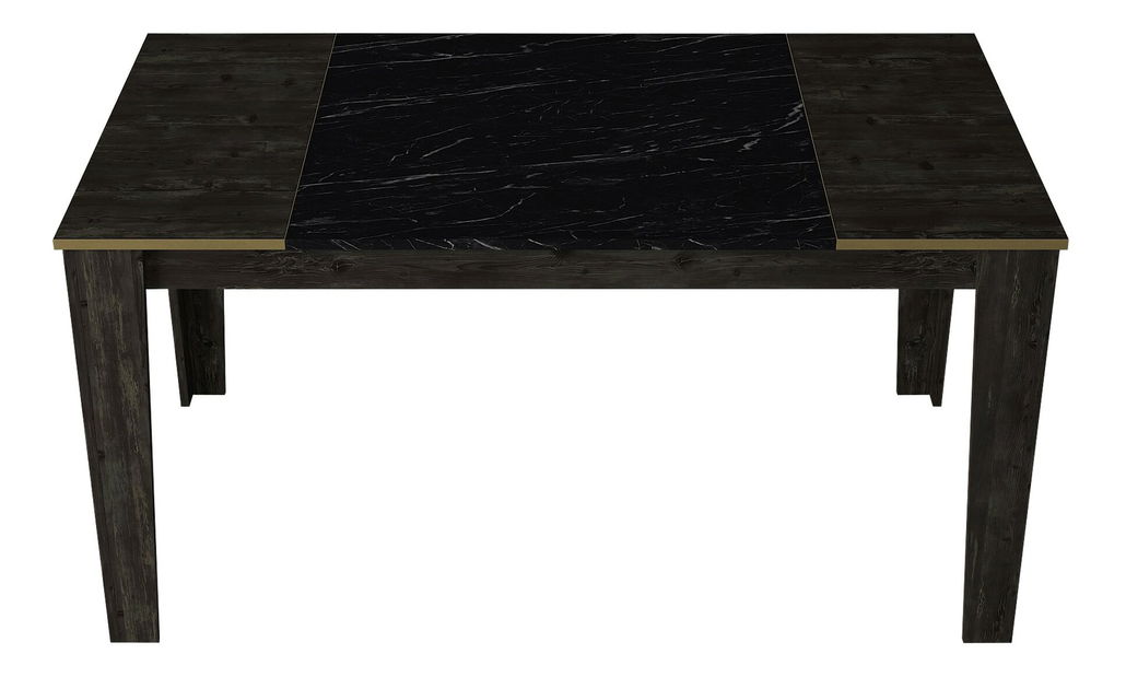 Jídelní stůl (pro 6 osob) Verdon (Černá + Zlatá)