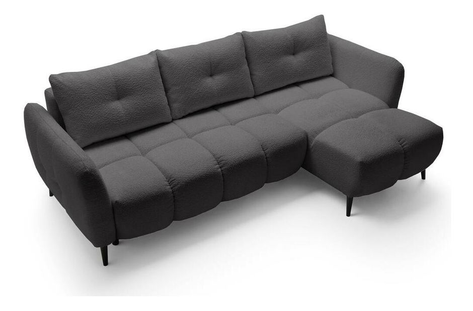 Rohová sedací souprava Odysea (P) (šedá + černá)