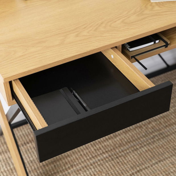 Psací stolek Reaparecio (dub zlatý + černá)