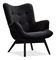 Relaxační křeslo Florentino (černý samet + černá)