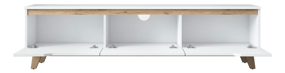 TV stolek/skříňka Damien (bílá + ořech světlý)