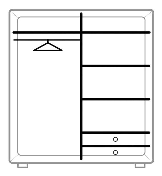 Šatní skříň BRW Idento SZF5D2S