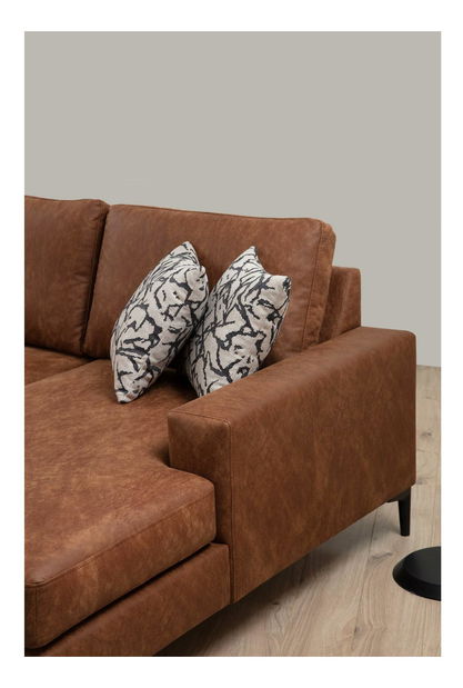 Rohová sedačka U Portobeno 2 (tmavě oranžová + černá)