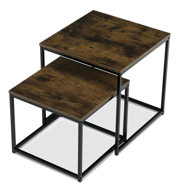 Set 2 příručních stolků Algarabias (old style wood)