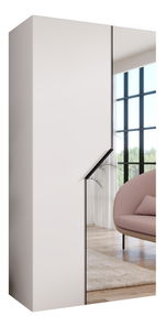 Šatní skříň Alaris 2 100 (bílá + černá) (se zrcadlem)
