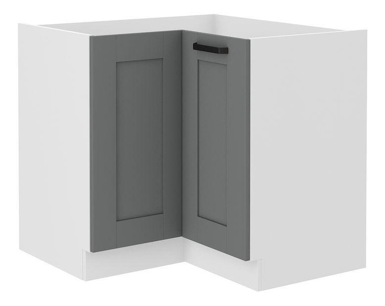 Rohová dolní kuchyňská skříňka Lucid 89 x 89 DN 1F BB (dustgrey + bílá)