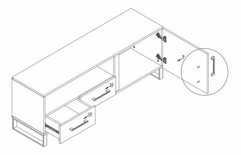 TV stolek/skříňka Filippa F6 (dub artisan + černá)