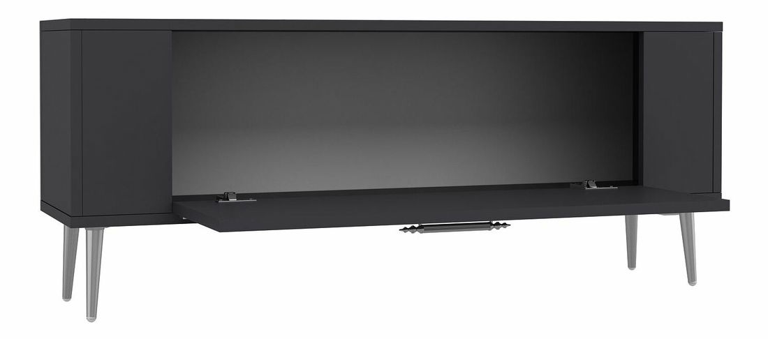 TV stolek/skříňka Retrotopic (antracit + stříbrná)
