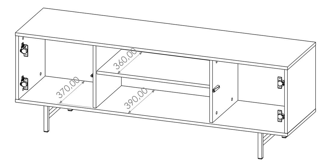 Tv stolek Presto RTV (černá matná + captains deck)