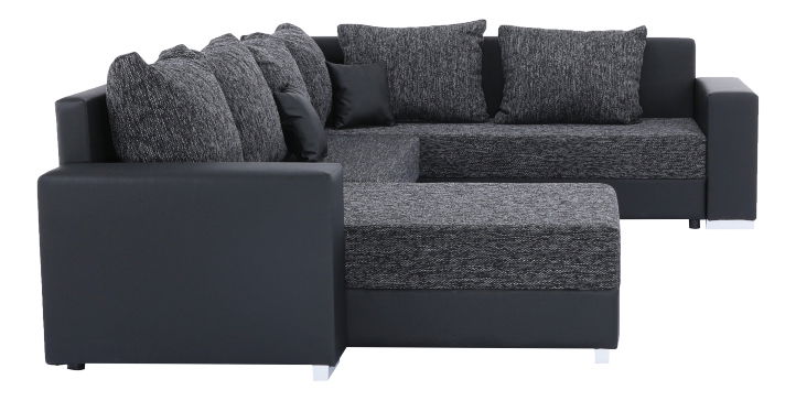 Rohová sedací souprava U Sergio černá + tmavošedá (P)