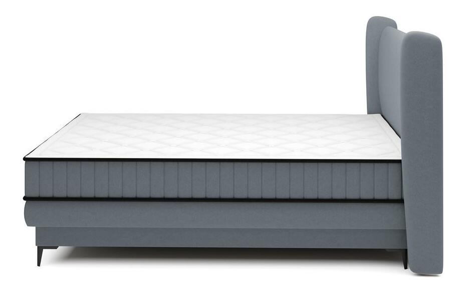 Manželská kontinentální postel 160 cm Dalmo 160 (s roštem) (s úl. prostorem) (grafit + černá)