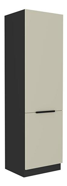 Kuchyňská skříňka na vestavnou chladničku Arikona 60 LO 210 2F (kašmír + černá)