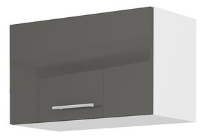 Horní kuchyňská skříňka Lavera 60 GU 36 1F (bílá + lesk šedý)
