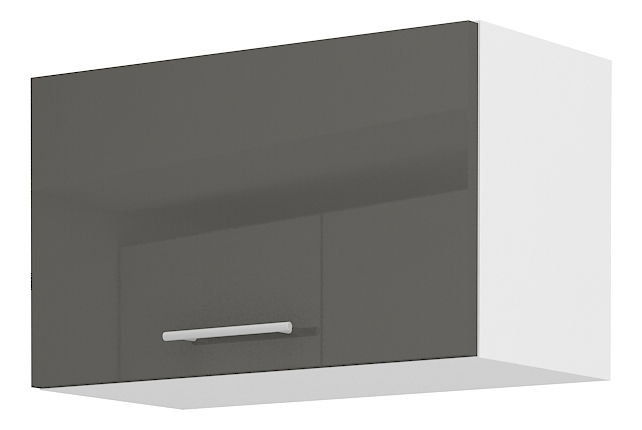 Horní kuchyňská skříňka Lavera 60 GU 36 1F (bílá + lesk šedý)