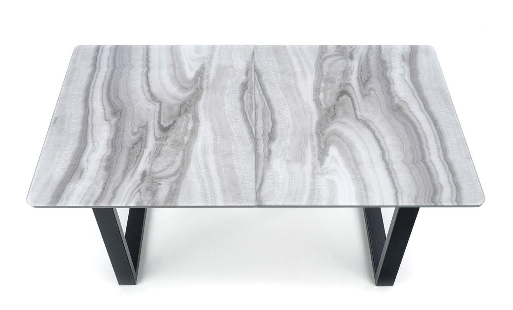 Jídelní stůl Malan (bílá + šedá + černá) (pro 6 a 8 osob)