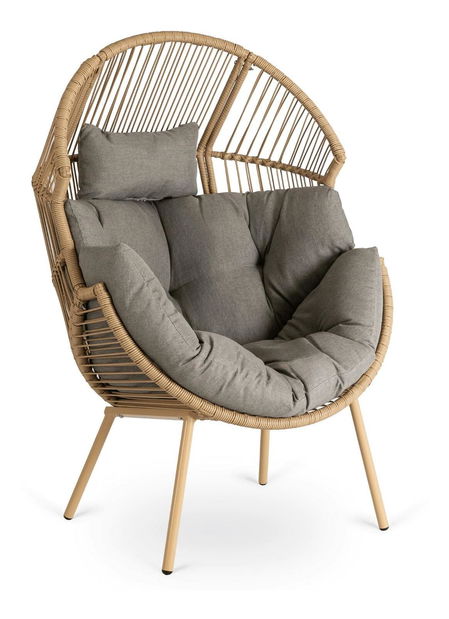 Zahradní křeslo s podnožkou Positivos (šedá)