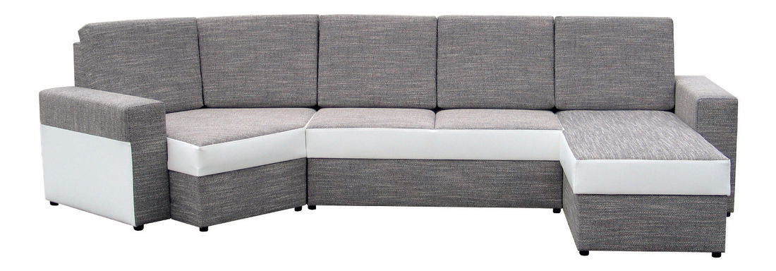 Rohová sedací souprava Benato (P) (pruh z koženky)