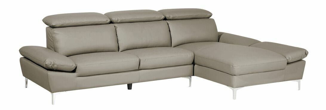 Kožená Rohová sedací souprava Farona (tmavě šedá) (P)