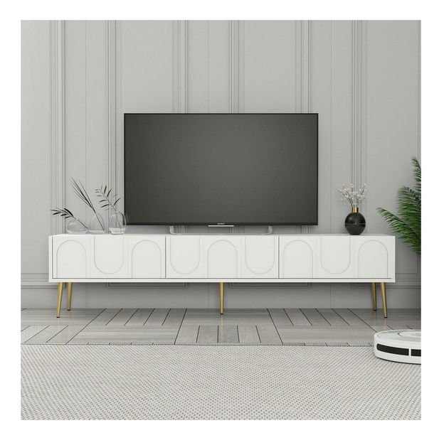 TV stolek/skříňka Bipemu 3 (bílá + zlatá)