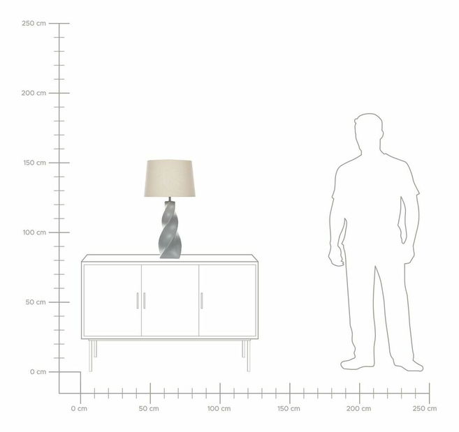 Stolní lampa Berardo (šedá)