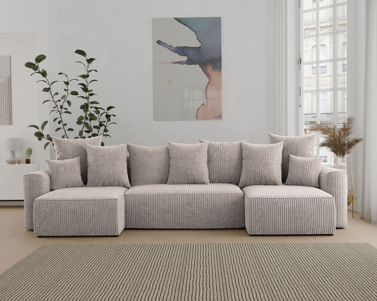 Rohová sedačka Denia U (světlohnědá) (P)