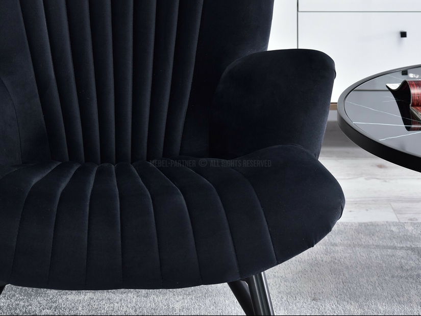 Designové křeslo Lanzaris (černá + zlatá)