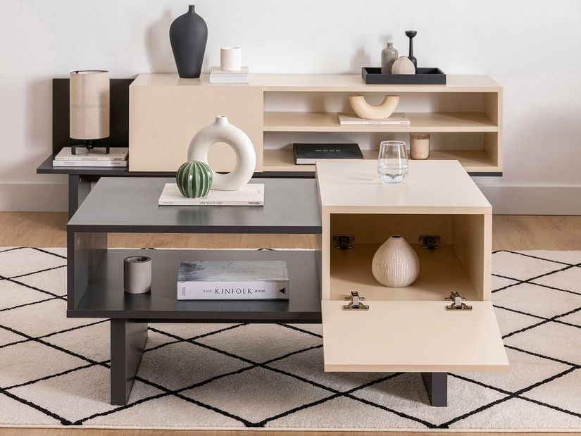 Konferenční stolek Medude 2 (béžová + antracit)