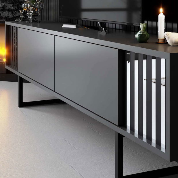 TV stolek/skříňka Chromonise (antracit + černá)