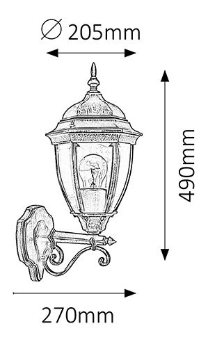 Venkovní svítidlo Toronto 8382 (antická zlatá)