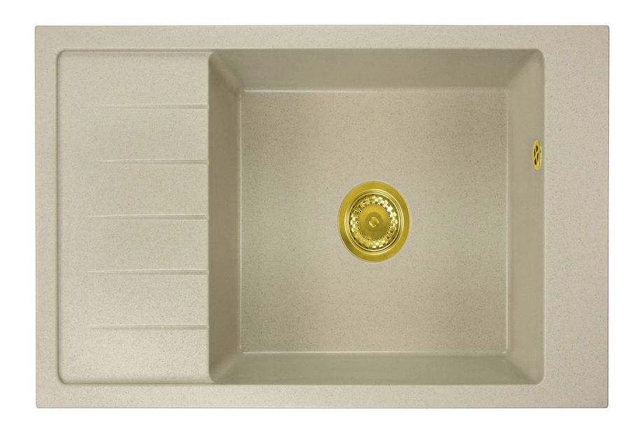 Kuchyňský dřez Lurano (béžová) (bez otvoru pro baterii) (L)