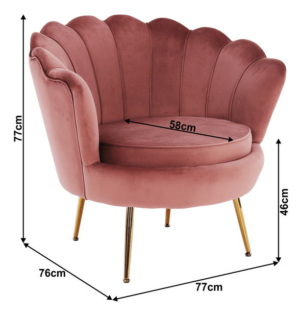 Křeslo Nolano (růžová)