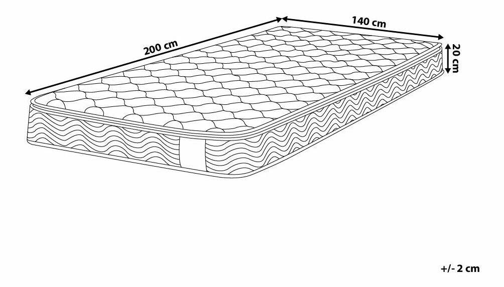 Taštičková matrace 140x200 cm SALEOR (tvrdý)