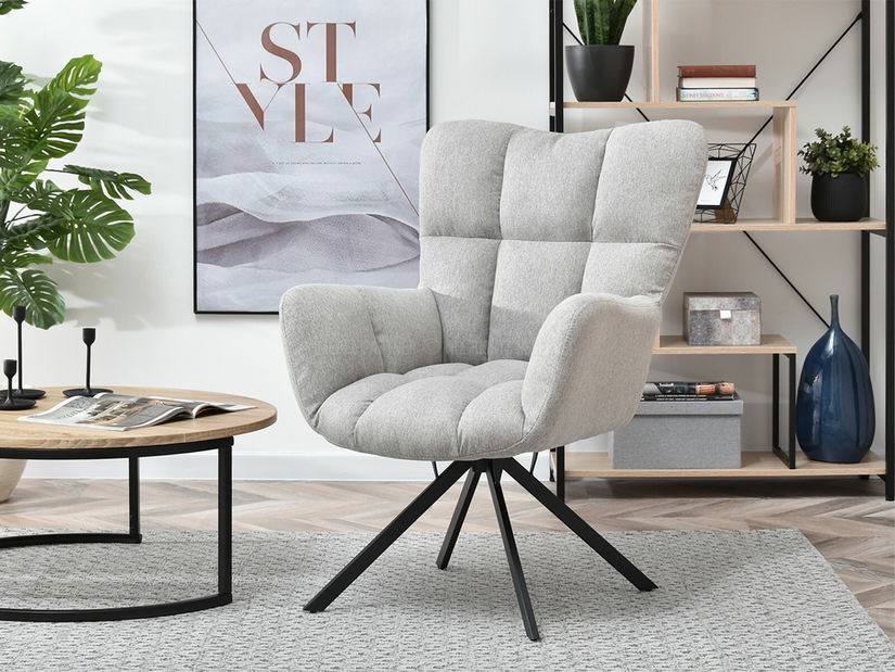 Křeslo Kikino (šedá + černá)