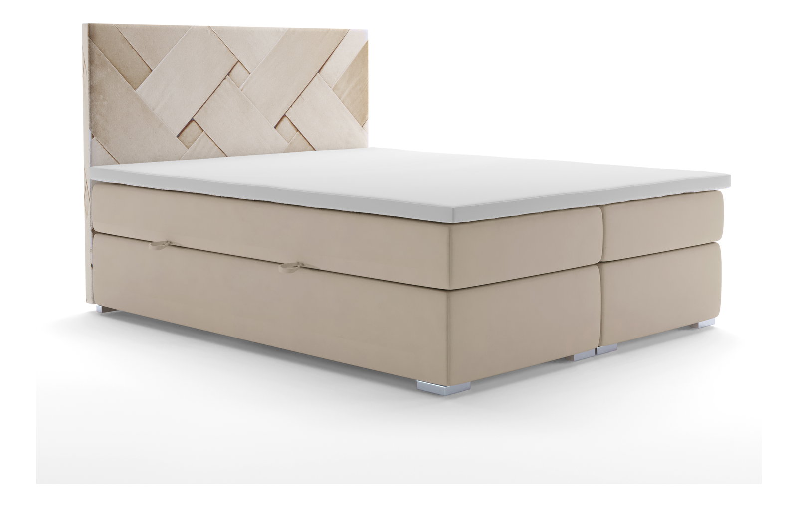 Boxspring postel 180 cm Melo (béžová) (s úložným prostorem)