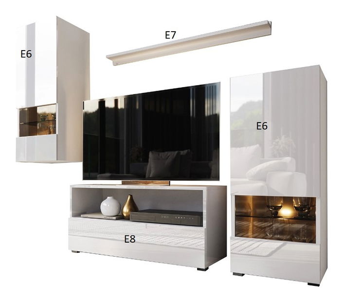 Obývací stěna Berny 39 (černá + černý lesk)