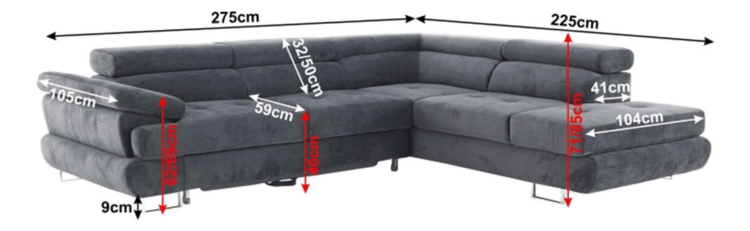 Rohová sedací souprava Bjorn P 2-OTM (šedá) (P)