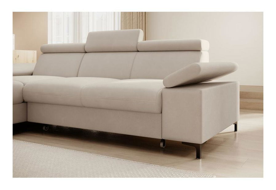 Rohová sedací souprava Miles (L) (světlobéžová + černá)