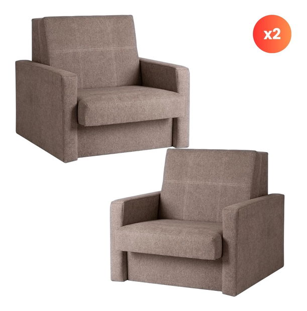  Rozkládací křeslo 2 ks Mulan 1 (béžová)