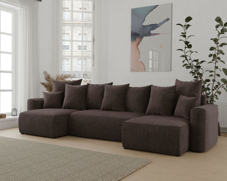 Rohová sedačka Denia U (čokoládová) (L)