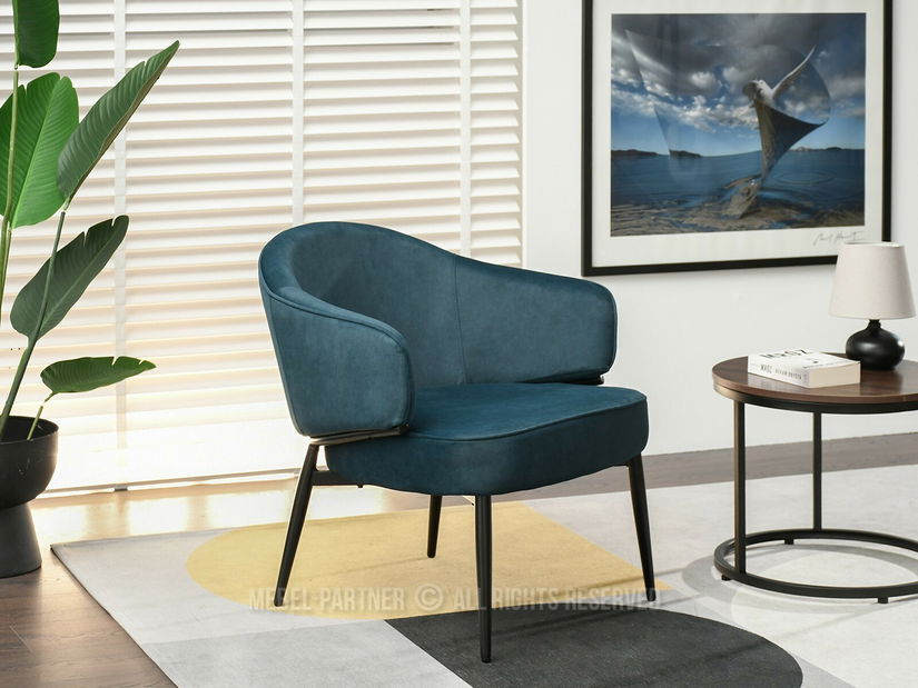 Křeslo Alfredo (tyrkysová + černá)