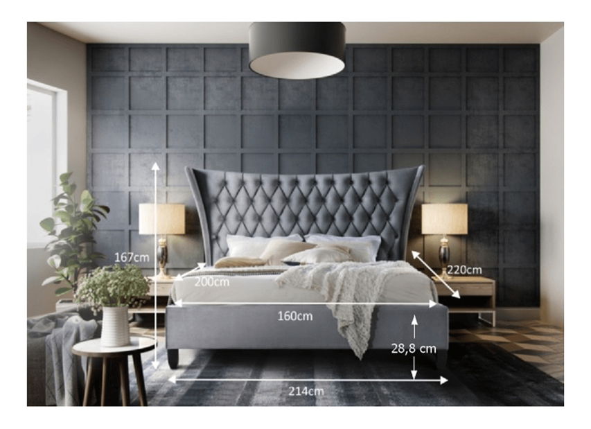 Manželská postel 160 cm Alesia (s roštem)