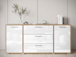 Komoda Ikinra (dub wotan + lesk bílý)