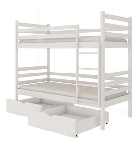 Dětská postel 80 cm Nubia (s roštem a úl. prostorem) (bílá)