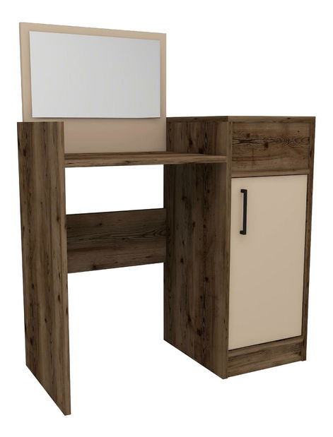 Toaletní stolek Kudopa 2 (ořech světlý + béžová)