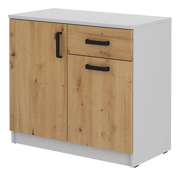 Dolní skříňka Mantela 2F1S (světle šedá + dub artisan)
