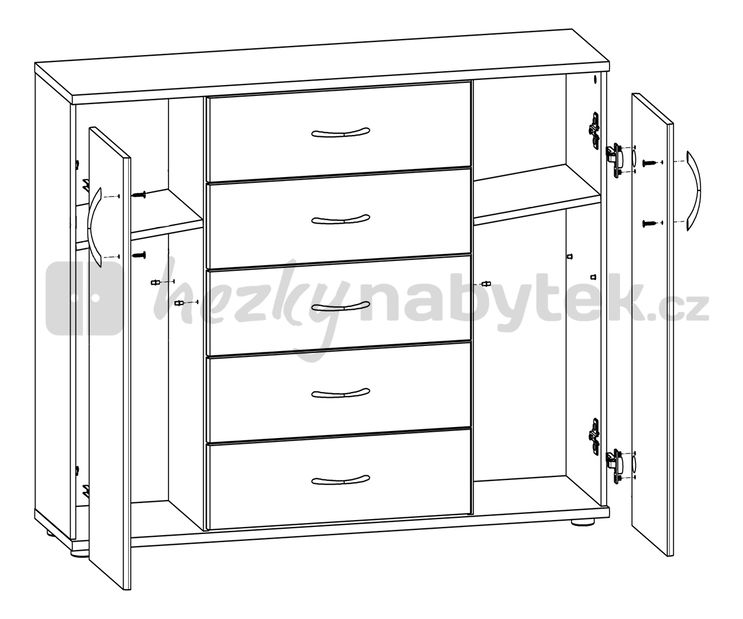 Komoda BRW Atriss KOM2D5S